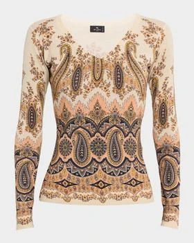 ETRO | Midnight Dream Printed V-Neck Sweater