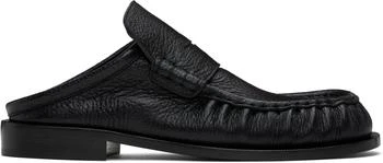 Dries Van Noten | Black Leather Slip-on Loafers