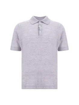 Brunello Cucinelli | Brunello Cucinelli Short Sleeved Ribbed-Knit Polo Shirt
