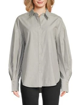 Brunello Cucinelli | Striped Cotton-Blend Button-Front Shirt
