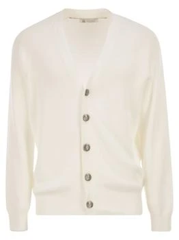 Brunello Cucinelli | Brunello Cucinelli V-Neck Ribbed Cardigan