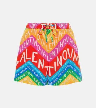 Valentino | Logo high-rise silk shorts