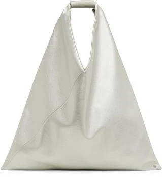 MM6 | Silver Classic Faux-Leather Tote