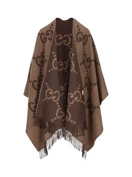 Gucci | Gucci Monogrammed Fringe Edge Poncho