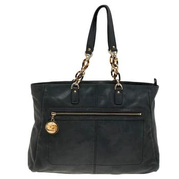Fendi | Fendi Black Iridescent Leather Chain Tote