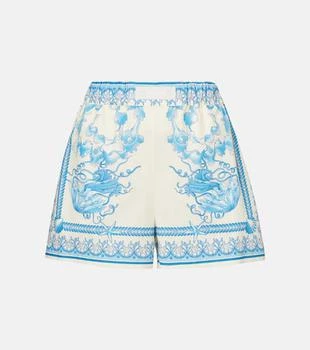 Versace | Underwater Barocco cotton poplin shorts