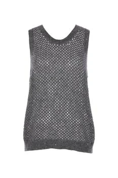 Brunello Cucinelli | Brunello Cucinelli Open Knitted Sleeveless Sweater