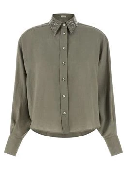 Brunello Cucinelli | Brunello Cucinelli Sequin Embellished Collar Shirt