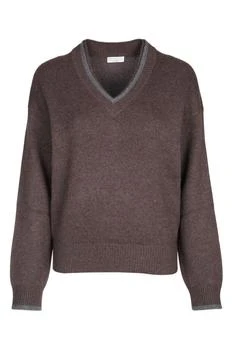 Brunello Cucinelli | Brunello Cucinelli V-Neck Long-Sleeved Jumper