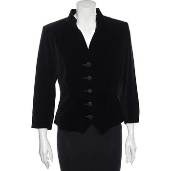 Yves Saint Laurent | Saint Laurent Black Velvet Button Front Jacket L