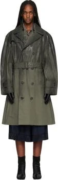 MAISON MARGIELA | Khaki Double-Breasted Trench Coat