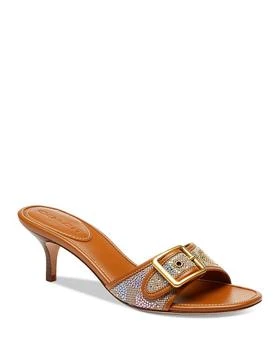 Women
s Margot Crystal Signature Jacquard Kitten Heel Sandals