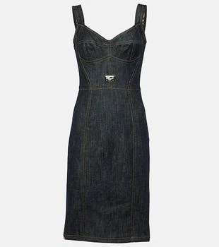 Dolce
Gabbana | Logo embroidered denim midi dress