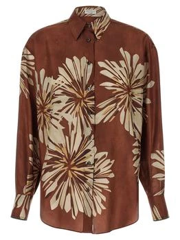 Brunello Cucinelli | Brunello Cucinelli Floral Printed Long Sleeved Shirt