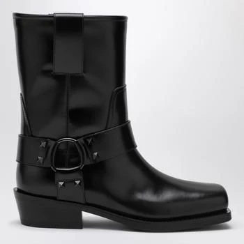 Valentino | Black leather Biker Rockstud low boot