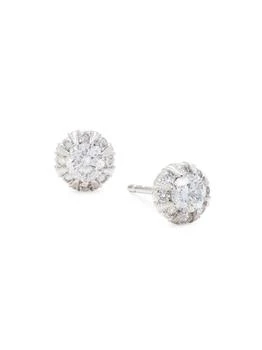 Saks Fifth Avenue | ​14K White Gold & 0.50 TCW Diamond Halo Stud Earrings