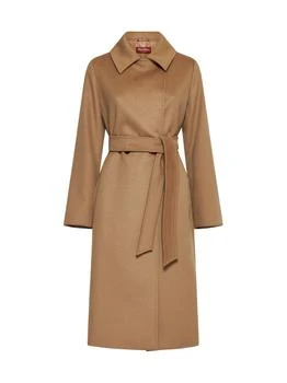 Max Mara Studio Bcollag Double-Breasted Belted Coat