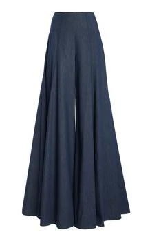 Carolina Herrera Cotton Chambray Palazzo Pants - Moda Operandi
