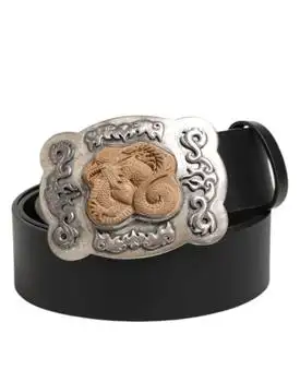 Dolce & Gabbana | Leather Gothic Dragon Metal Buckle Men's Belt