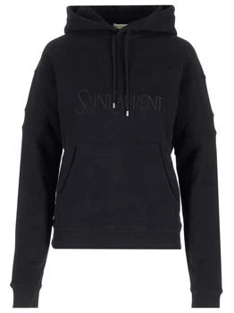 Yves Saint Laurent | Saint Laurent Logo Detailed Drawstring Hoodie