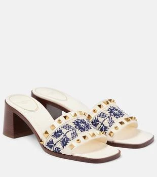 Valentino | County 60 Rockstud embroidered mules
