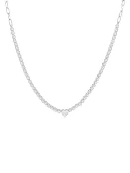 Saks Fifth Avenue | 14K White Gold & 0.96 TCW Diamond Heart Necklace/18''