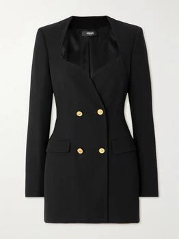 Versace | Double-breasted Grain De Poudre Wool Mini Dress  - IT44