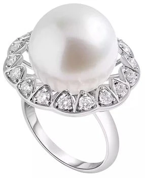 Macy's | White South Sea Pearl (14mm) and Diamond (3/4 ct. t.w.) Ring in 14k White Gold