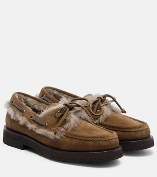 Brunello Cucinelli | Shearling-lined suede boat shoes
