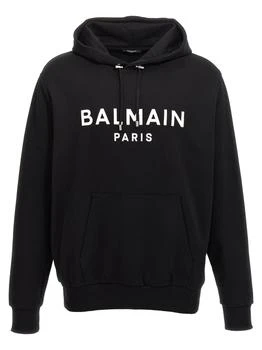 Balmain | Balmain Logo Printed Drawstring Hoodie