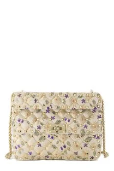 Valentino | Valentino	Garavani Rockstud Spike Floral Embroidered Shoulder Bag
