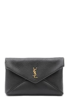 Yves Saint Laurent | Saint Laurent Logo Plaque Foldover Top Clutch Bag