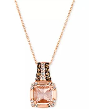 Le Vian | Peach Morganite (1-1/4 ct. t.w.) 
Diamond (1/4 ct. t.w.) Pendant Necklace in 14k Rose Gold
