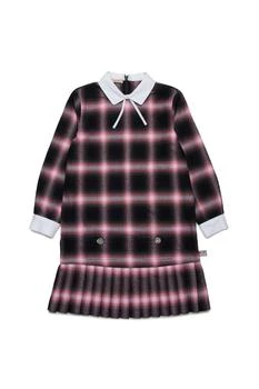 N°21 Kids Plaid Check Flannel Pleated Dress
