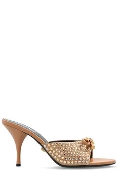 Versace | Versace Embellished Open-Toe Heeled Mules