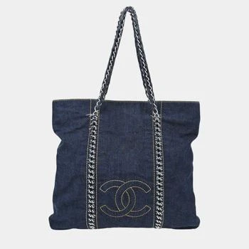 Chanel | Chanel Blue Denim Luxury Line Tote Handbag