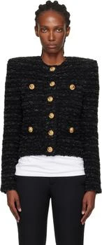 Balmain | Black Buttoned Knit Jacket