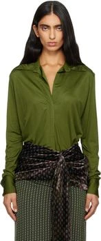 Dries Van Noten | Green Satin Shirt