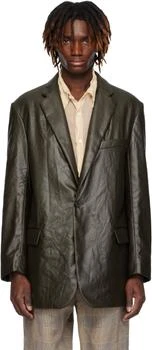 Dries Van Noten | Brown Coated Blazer