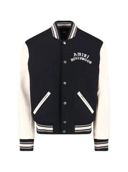 AMIRI | Varsity Jacket With White Contrasting Sleeves And Embroidered Detailing