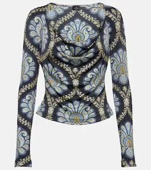 ETRO | Scoop-neck paisley jersey top
