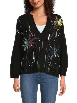 Valentino | Embellished Cashmere V-Neck Sweater