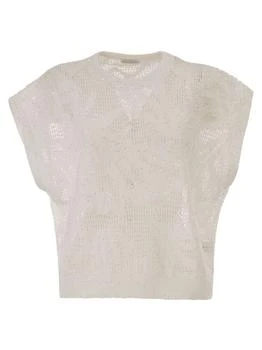 Brunello Cucinelli | Brunello Cucinelli Dazzling Water Lillies Knit T-Shirt