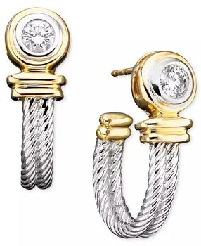 Macy's | Diamond Earrings (1/3 ct. t.w.) in 14k White & Yellow Gold
