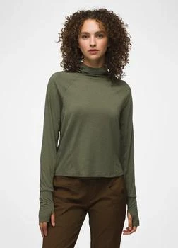 Womens prAna Sol Searcher Sun Hoodie - Rye Green