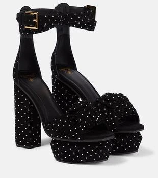 Balmain | Ava embellished suede platform sandals