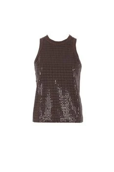 Brunello Cucinelli | Brunello Cucinelli Dazzling Check Embroidery Jersey Top