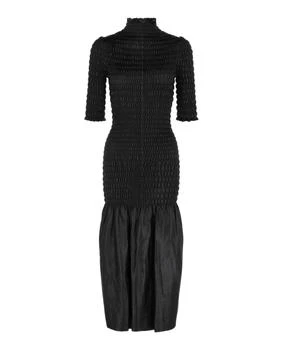 Givenchy | Smocked Leather Midi Dress