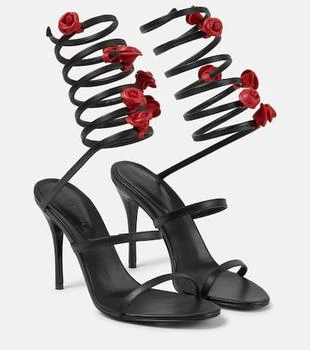Magda Butrym | Floral-appliqué satin sandals