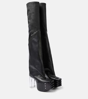 Rick Owens | Platform leather over-the-knee boots